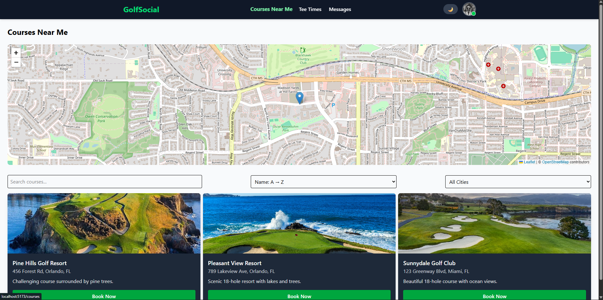 GolfSocial Concept Home